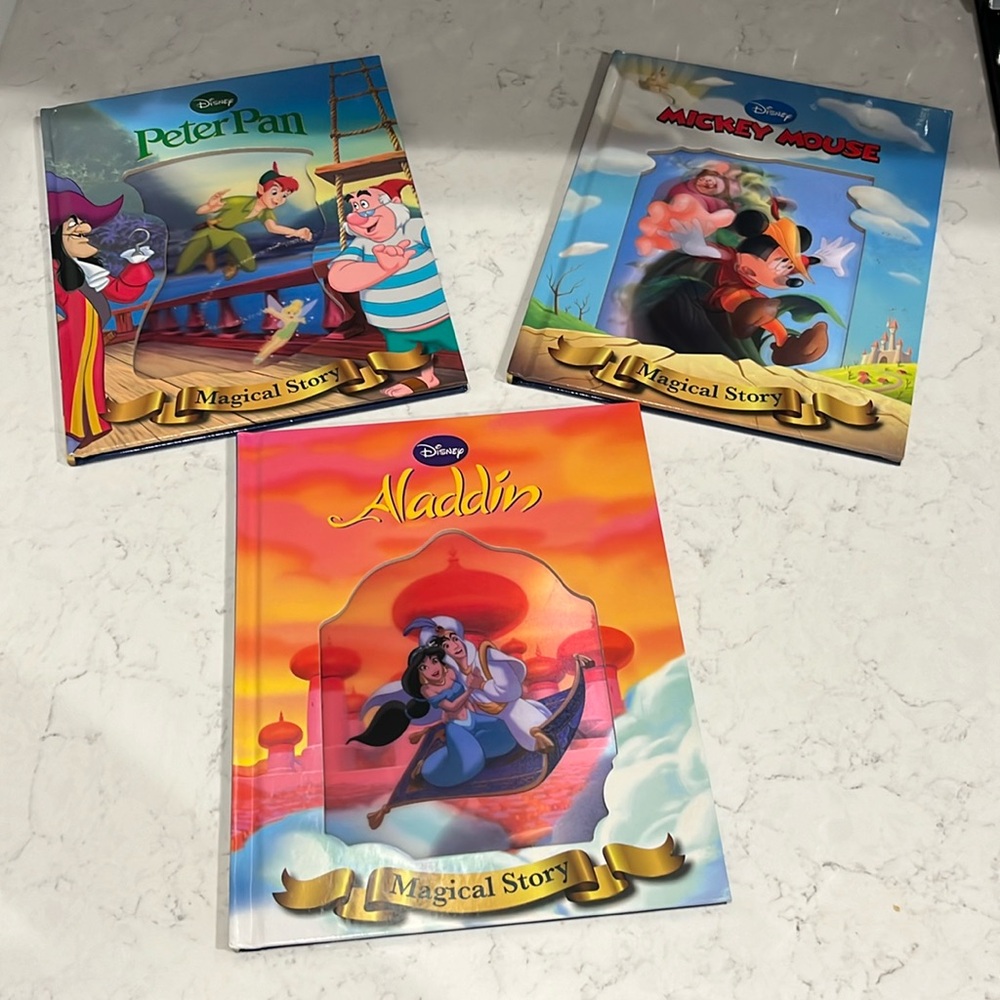 Disney Magical Story books- Aladdin - Mickey Mouse- Peter Pan